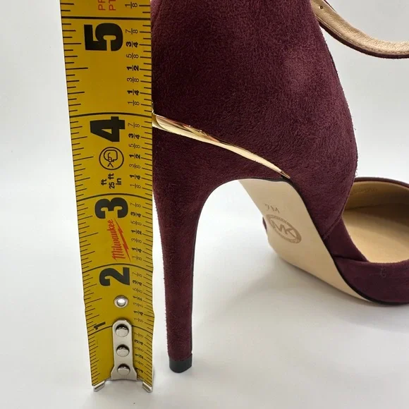 Michael Kors Wine Burgundy Suede High Heels - Picture 8 of 9